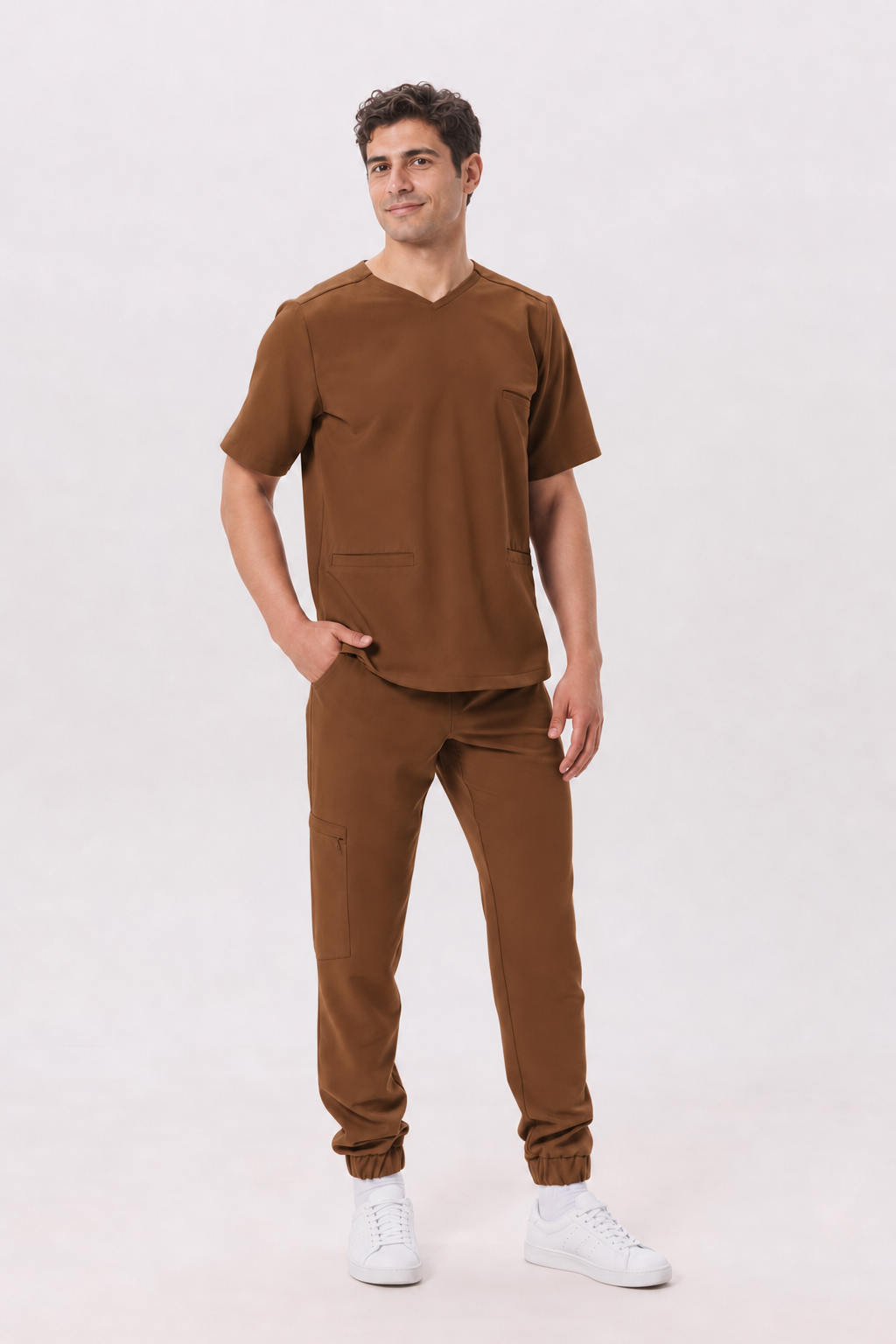 Herren Jogger-Hose Leo, Farbe schokolade, vorne