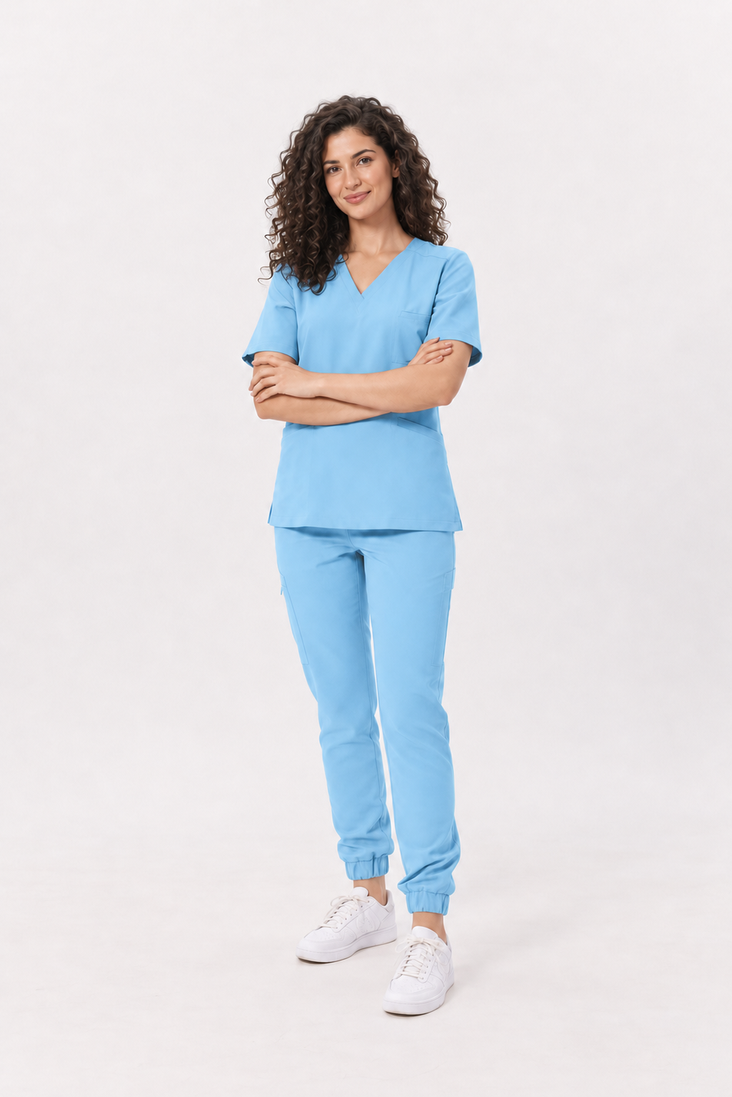 Damen Jogger-Hose Luna, Farbe himmelblau, vorne