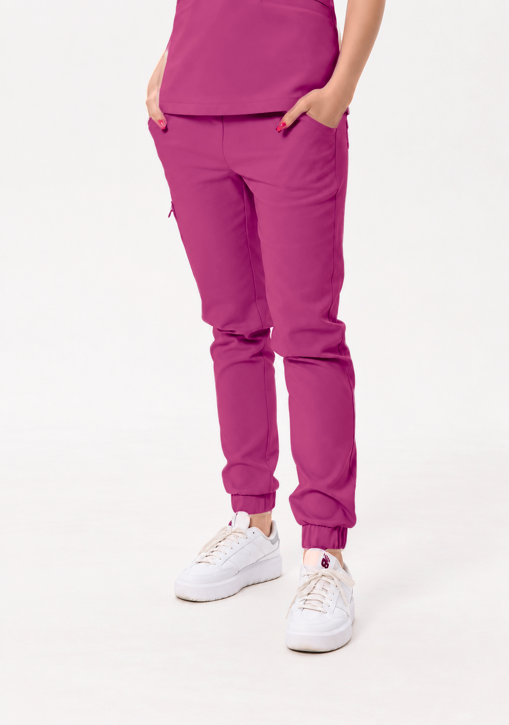 Damen Jogger-Hose Sara, Farbe amarant, vorne