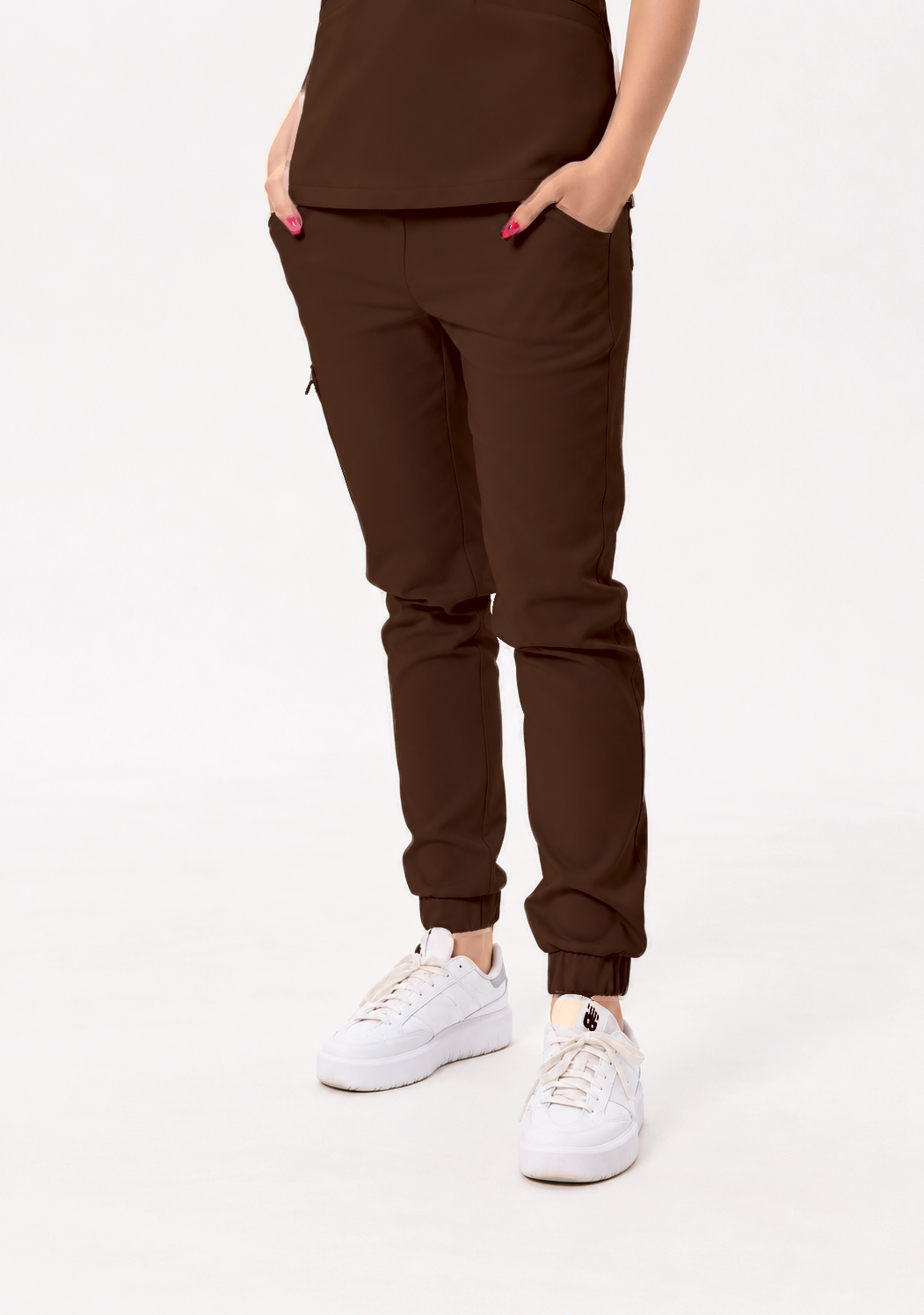 Damen Jogger-Hose Sara, Farbe zartbitter, vorne