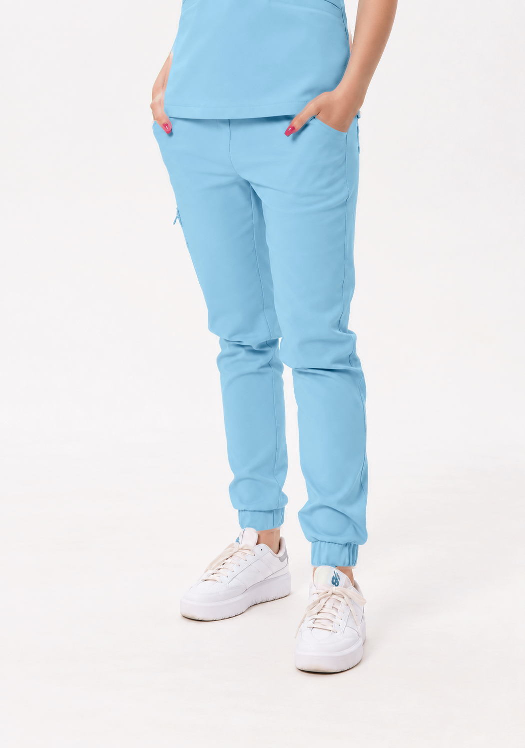 Damen Jogger-Hose Sara, Farbe himmelblau, vorne