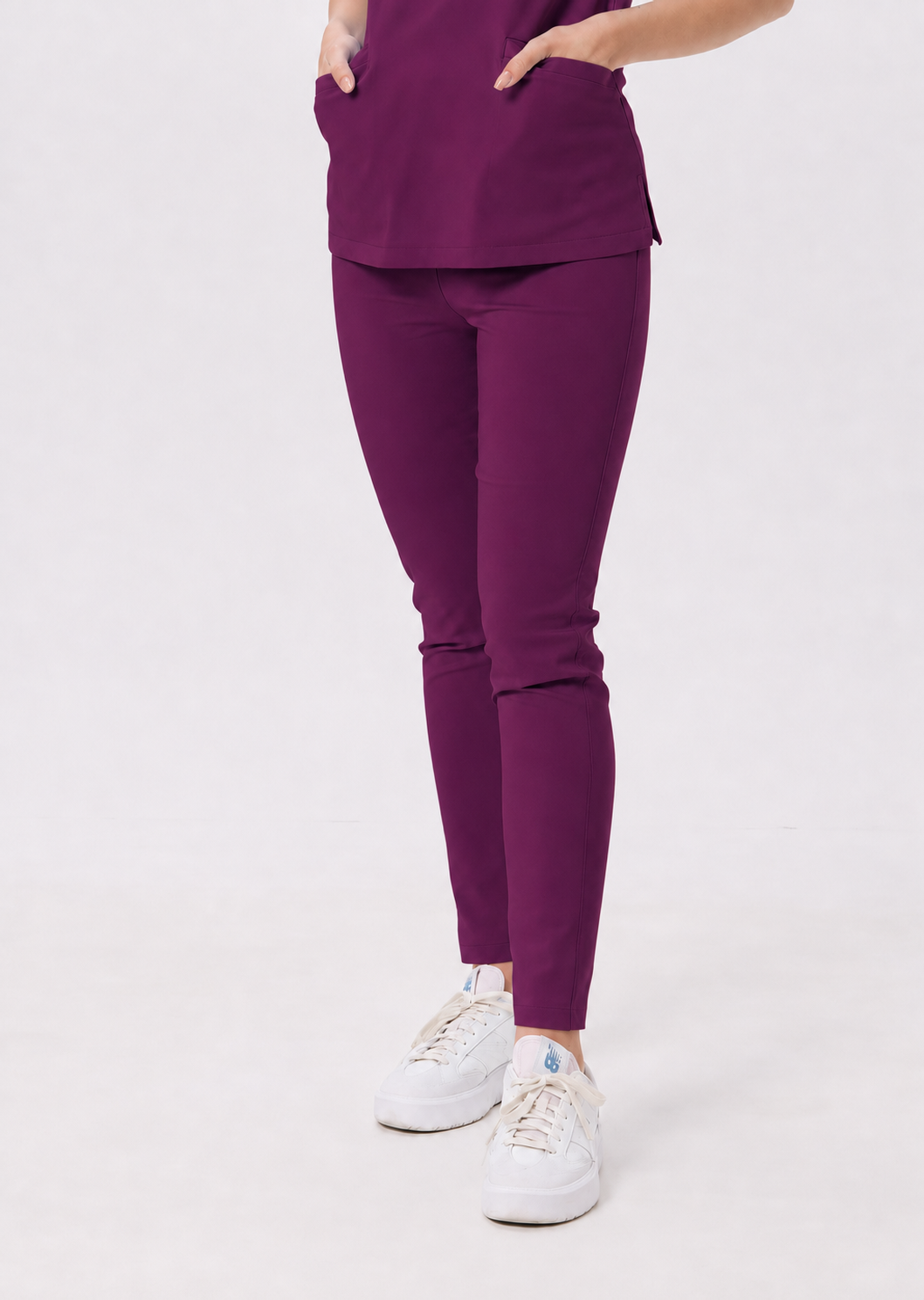 Damen Skinny-Hose Ella, Farbe pflaume, vorne