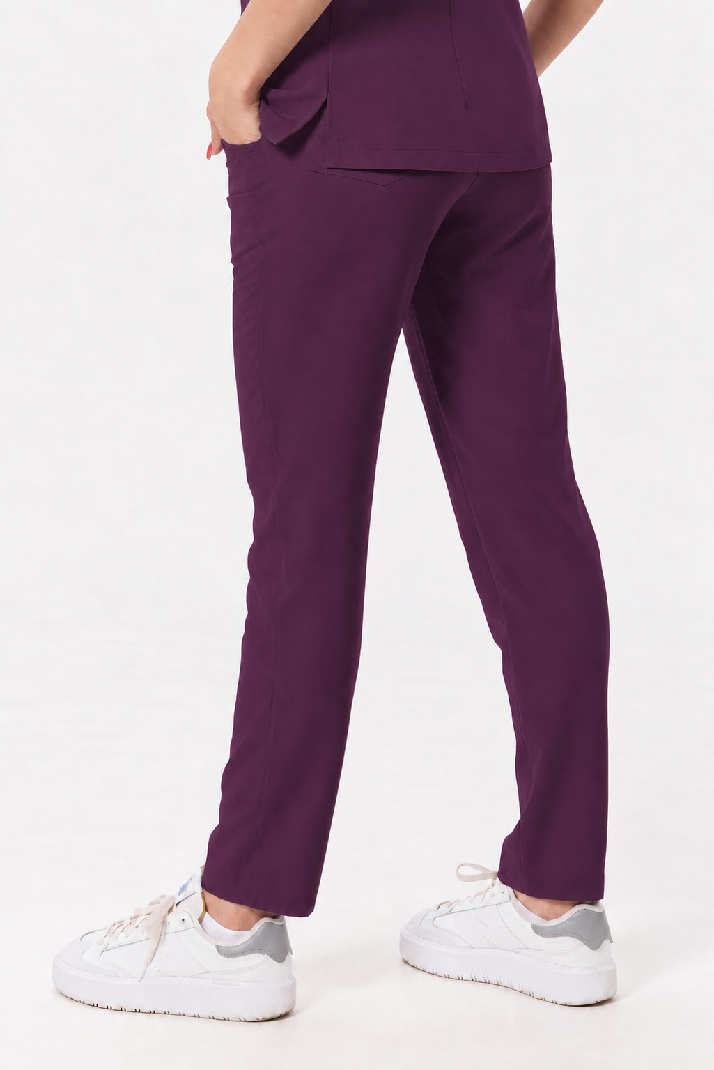 Damen Hose gerades Bein Zara, Farbe aubergine, Seite
