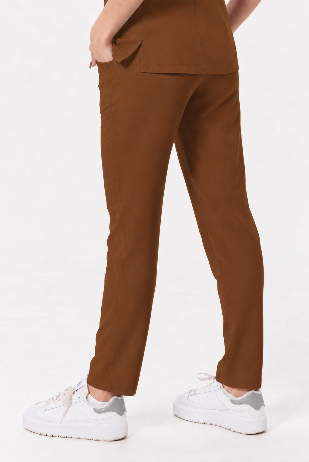 Damen Hose gerades Bein Zara, Farbe schokolade, Seite