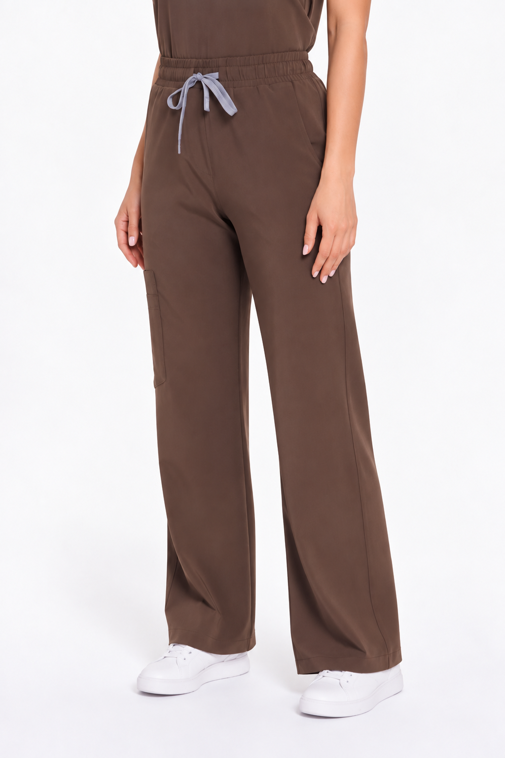 Damen Hose weites Bein Freya, Farbe espresso, vorne
