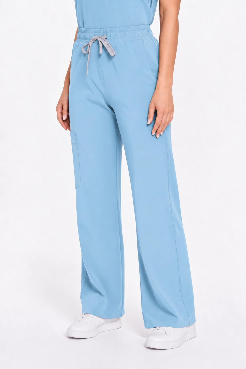 Damen Hose weites Bein Freya, Farbe himmelblau, vorne