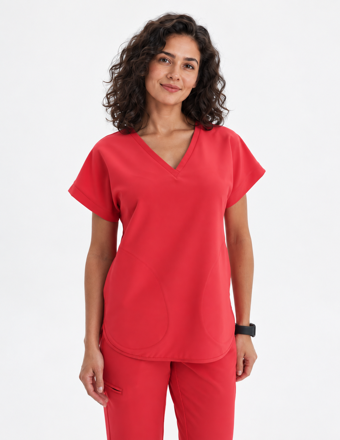 Damen Kimono-Kasack Kaja, Farbe rot, vorne