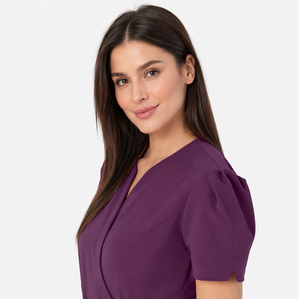 Damen Wickeltunika Cleo, Farbe aubergine, Foto