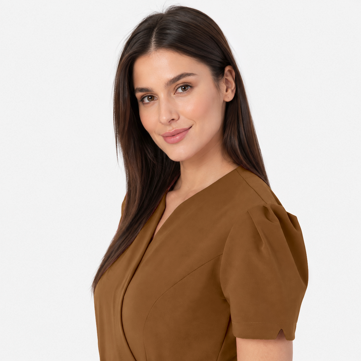 Damen Wickeltunika Cleo, Farbe schokolade, Foto