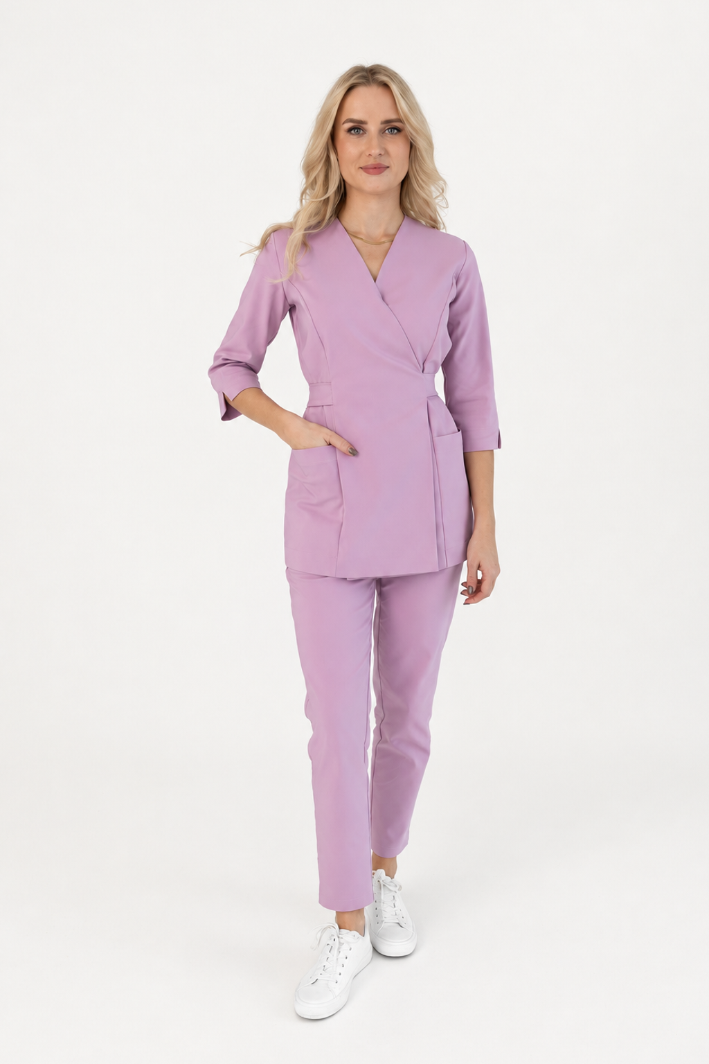 Damen Wickeltunika Ana, Farbe rosa, vorne