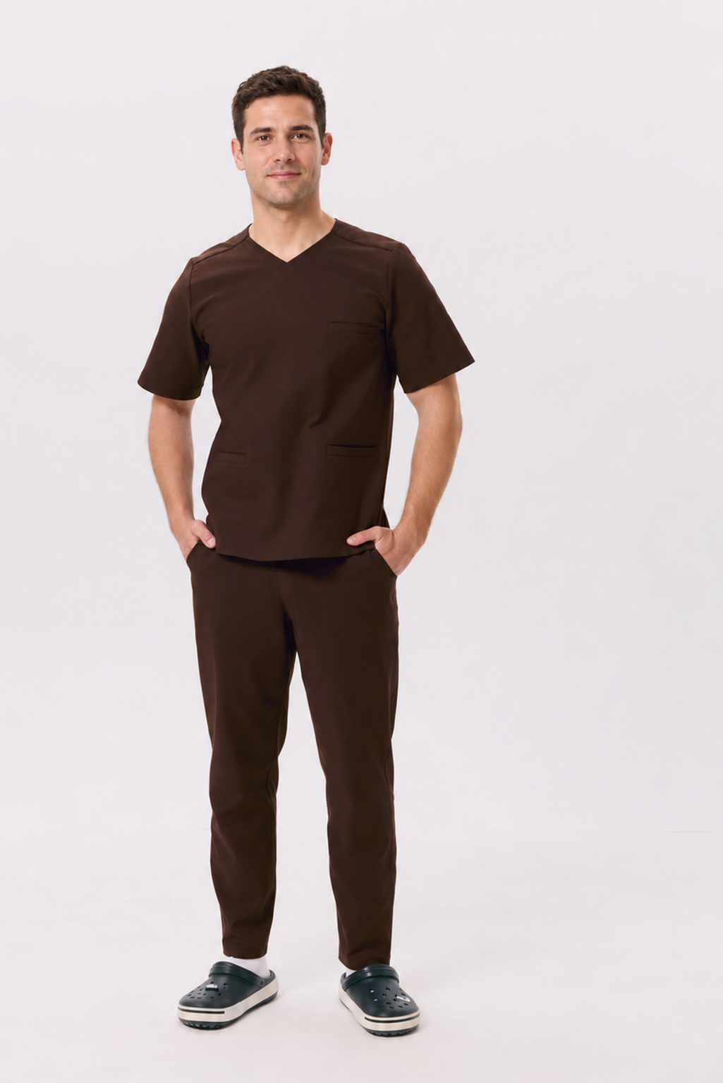 Herren Hose gerades Bein Ivo, Farbe zartbitter, vorne