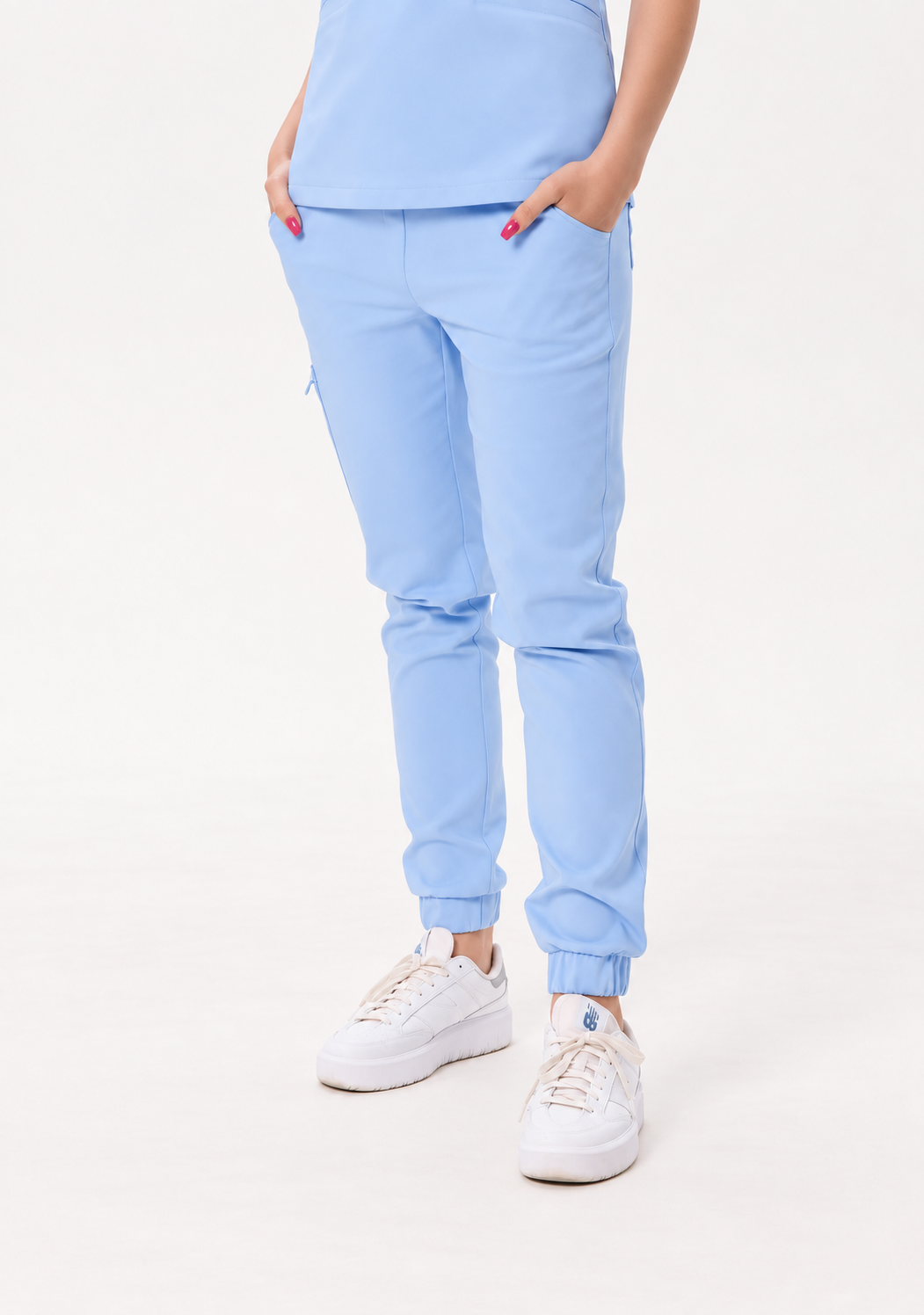 Damen Jogger-Hose Sara, Farbe pastellblau, vorne