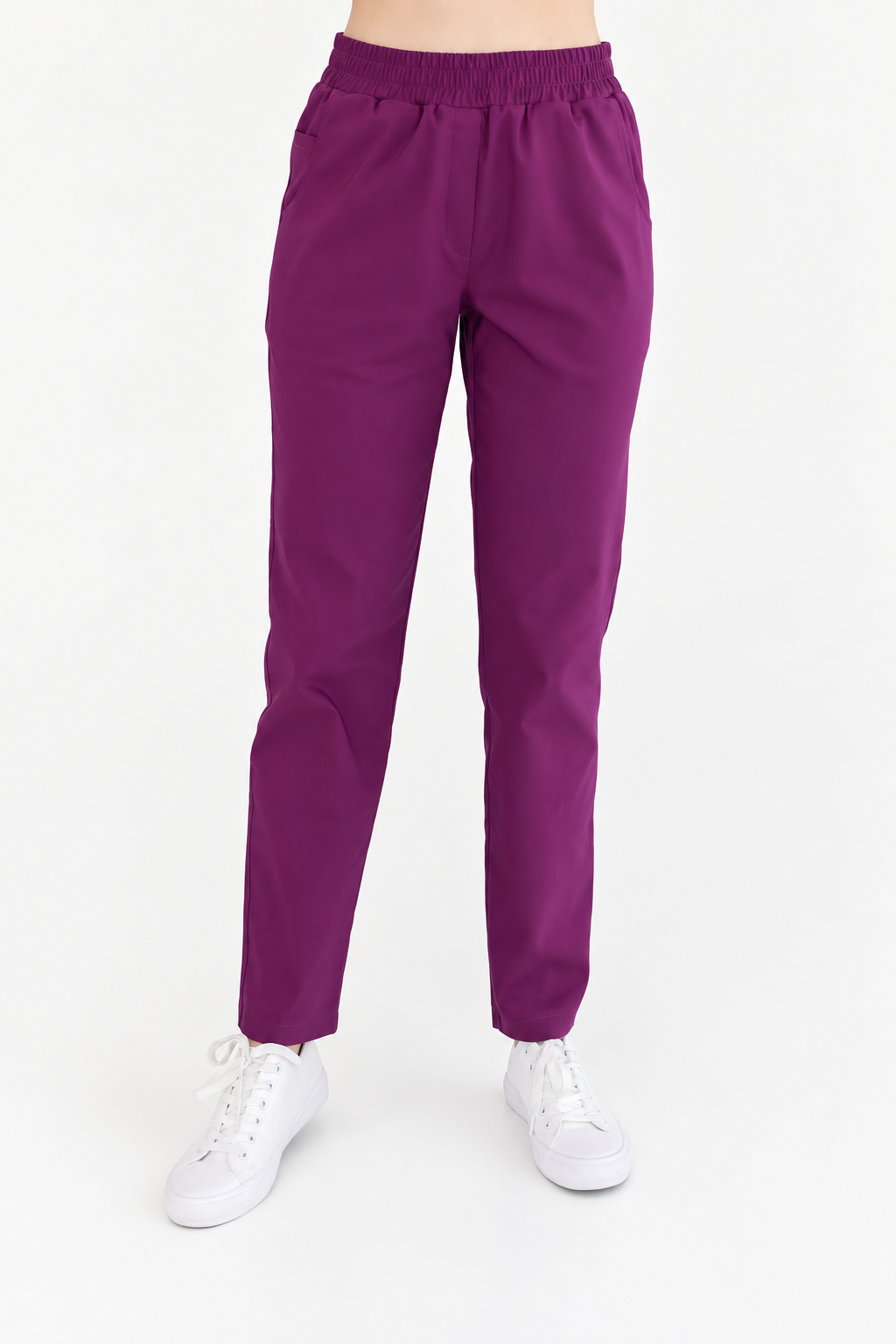 Damen Hose gerades Bein Maya, Farbe pflaume, vorne