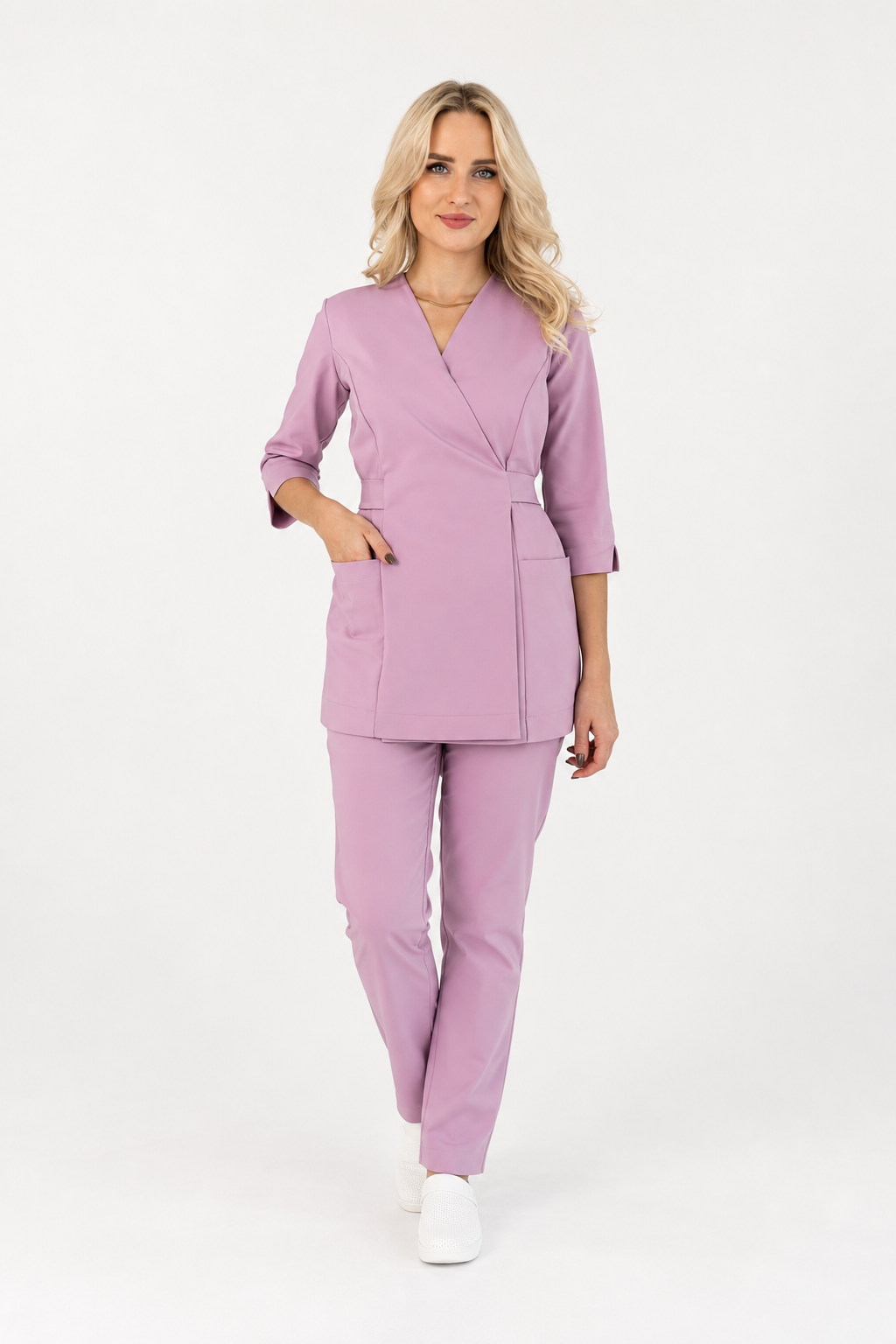 Damen Wickeltunika Ana, Farbe rosa, vorne